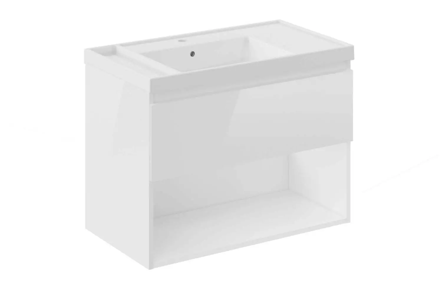 Mueble B-Best de 80 cm blanco brillo con 1 cajón y lavabo Teckstone Bath+ en Minspira