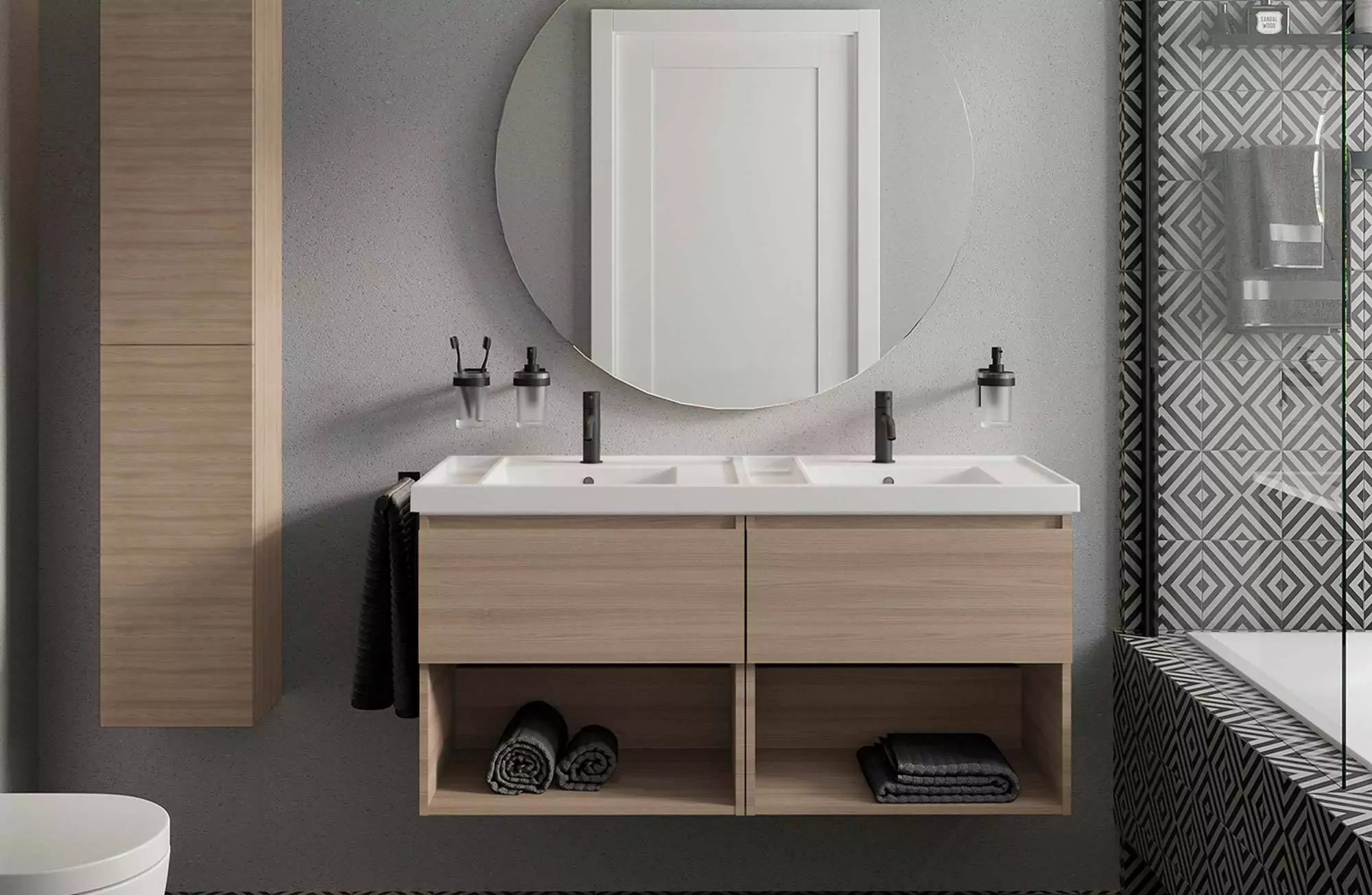 Muebles-Muebles de baño-Mueble de baño pekin teca natural ..
