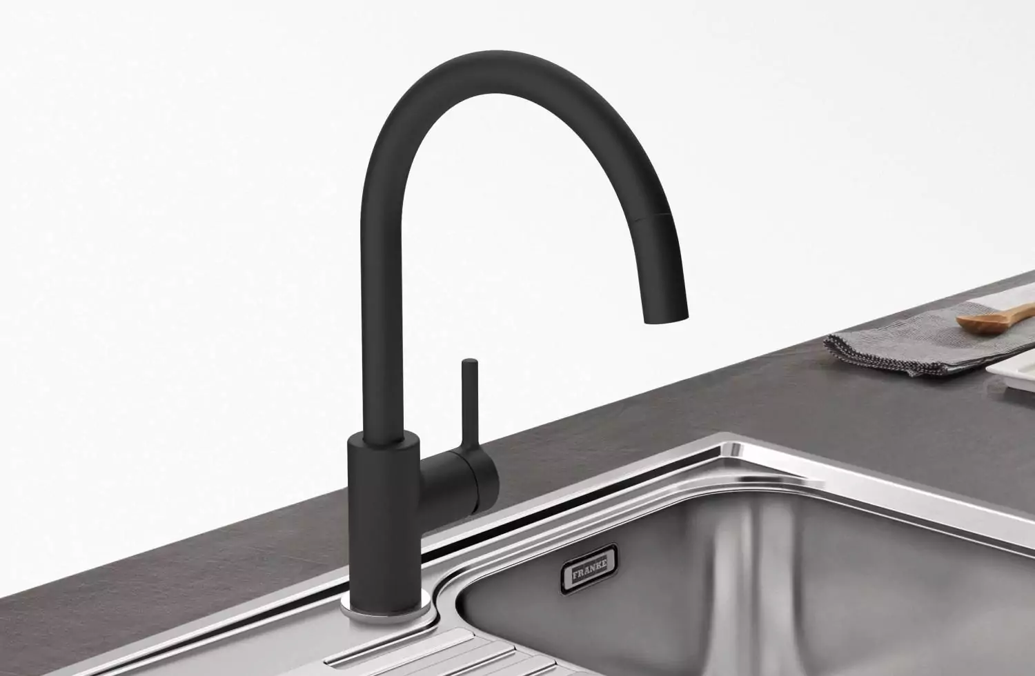 Grifo cocina Lina Pull-Out negro mate Extraíble Franke ambiente